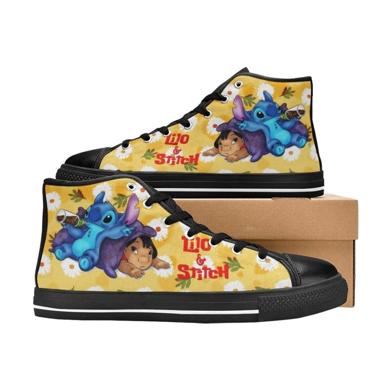 Lilo and Stitch High Canvas Shoes for Fan, Women and Men, Lilo and Stitch High Canvas Shoes, Lilo and Stitch Sneaker