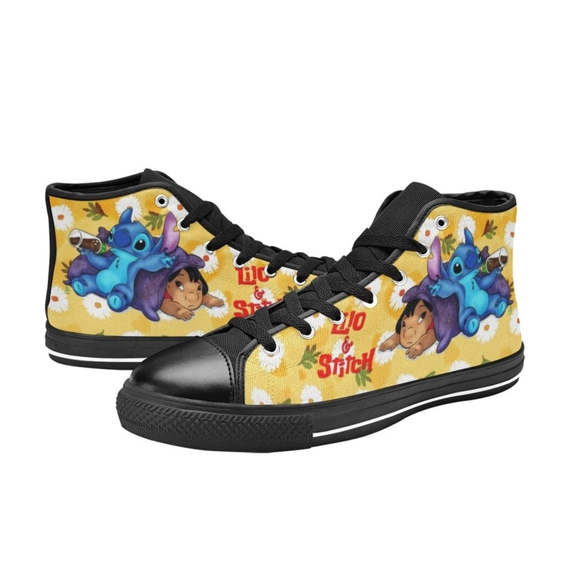 Lilo and Stitch High Canvas Shoes for Fan, Women and Men, Lilo and Stitch High Canvas Shoes, Lilo and Stitch Sneaker