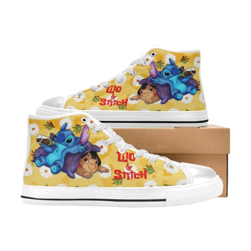 Lilo and Stitch High Canvas Shoes for Fan, Women and Men, Lilo and Stitch High Canvas Shoes, Lilo and Stitch Sneaker
