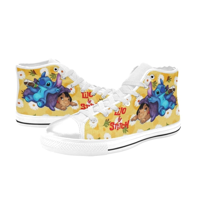 Lilo and Stitch High Canvas Shoes for Fan, Women and Men, Lilo and Stitch High Canvas Shoes, Lilo and Stitch Sneaker