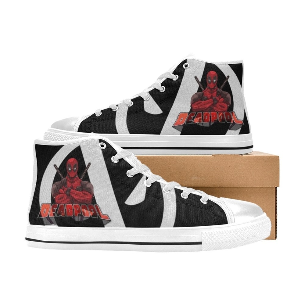 Deadpool High Canvas Shoes for Fan, Women and Men, Deadpool High Canvas Shoes, Deadpool Marvel Sneaker, Deadpool Marvel