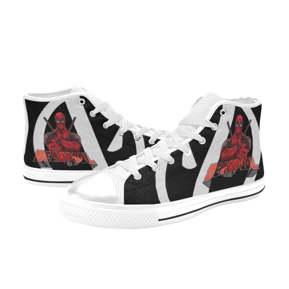 Deadpool High Canvas Shoes for Fan, Women and Men, Deadpool High Canvas Shoes, Deadpool Marvel Sneaker, Deadpool Marvel