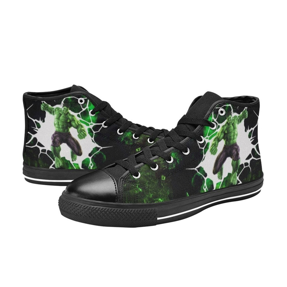Hulk High Canvas Shoes for Fan, Women and Men, Hulk High Canvas Shoes, Hulk Marvel Sneaker, Hulk Marvel