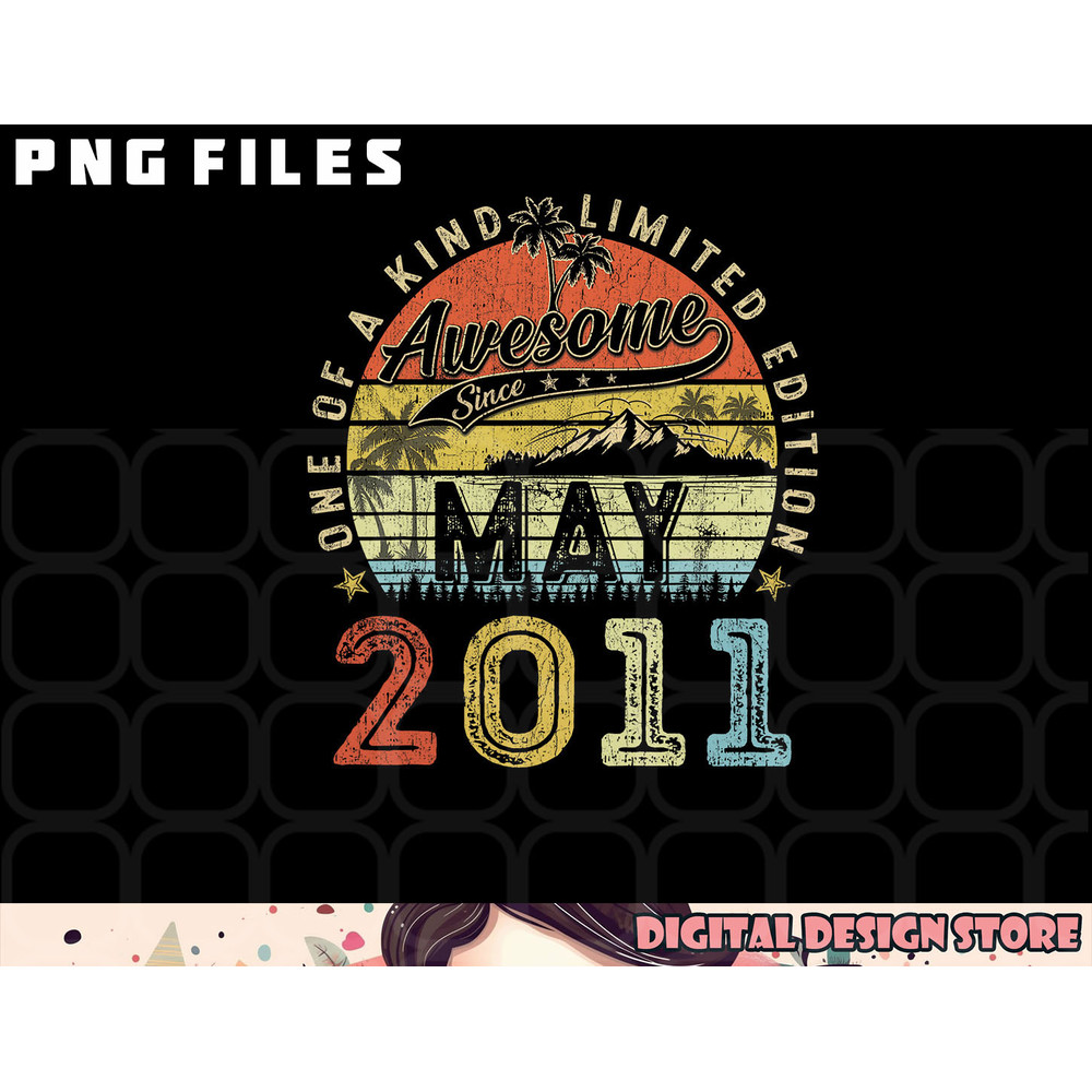 12 Year Old Awesome Since May 2011 12th Birthday png, digital download copy.jpg