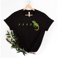comma comma chameleon,iguana comma shirt ,reading shirt, funny grammar shirt, english teacher lizard shirt,chameleon shi