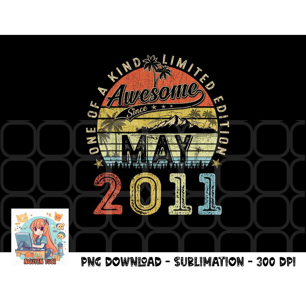 12 Year Old Awesome Since May 2011 12th Birthday png, digital download copy.jpg
