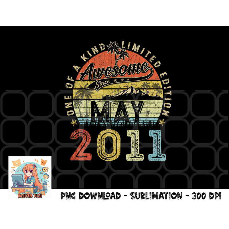 12 Year Old Awesome Since May 2011 12th Birthday png, digital download copy.jpg