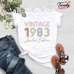 40th birthday shirt, vintage 1983 shirt, 40th birthday gift for women and men, 1983 birthday gift for mom and dad, turni