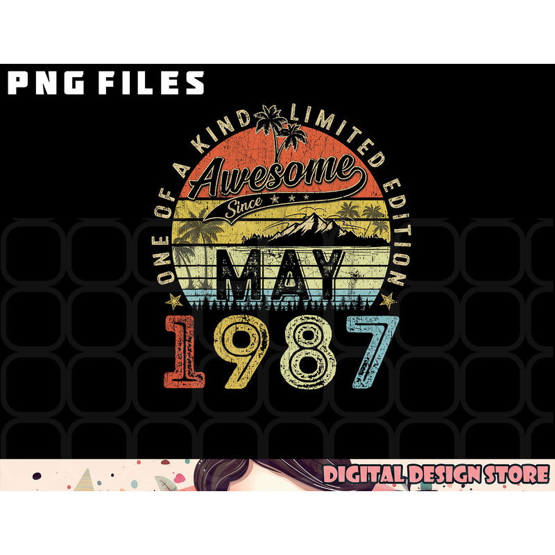 36 Year Old Awesome Since May 1987 36th Birthday png, digital download copy.jpg
