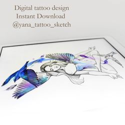 Meditation Tattoo Designs Yoga Tattoo Sketch Lotus Pose Tattoo Ideas, Instant download JPG, PDF, PNG