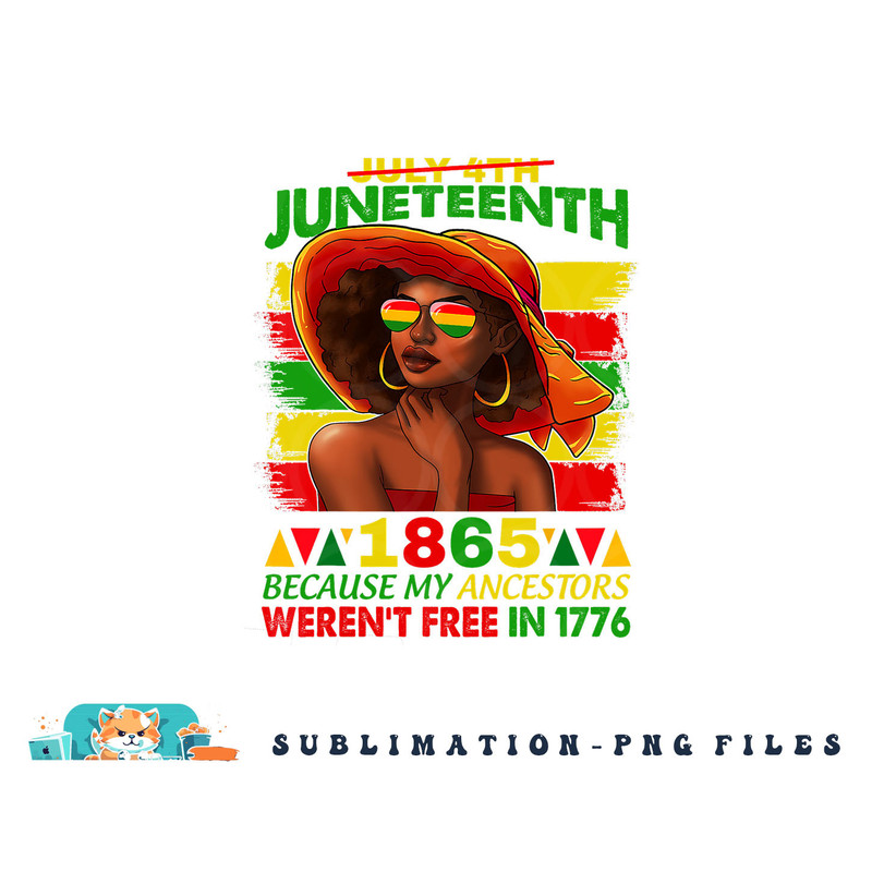 July 4th Juneteenth 1865 Because My Ancestors Afro Women png, digital download copy.jpg