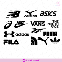 brand logo bundle svg, adidas logo svg, fila logo svg, nb logo svg