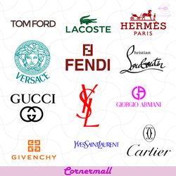 fashion brand logo svg, gucci logo svg, ysl logo svg, fendi svg
