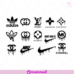 dripping logo bundle svg, dripping logo svg, adidas logo svg, lv logo svg