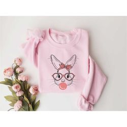 cute bunny bubblegum sweatshirt,happy easter sweatshirt,easter gift,easter bubblegum sweatshirt, easter sweatshirt, east