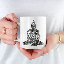 Zentangle Buddha Coffee Mug Microwave and Dishwash