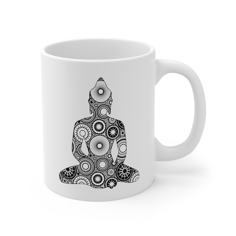 Zentangle Buddha Coffee Mug Microwave and Dishwasher Safe Ceramic Cup Buddhist Yogi Yoga Teacher Meditation Tea Hot Chocolate Gift Mug - 7.jpg