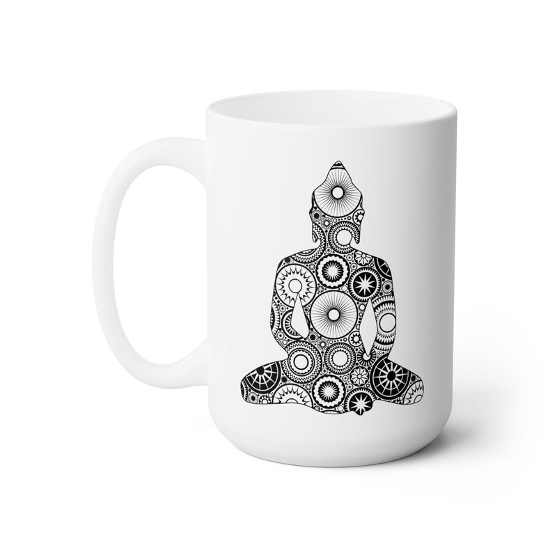 Zentangle Buddha Coffee Mug Microwave and Dishwasher Safe Ceramic Cup Buddhist Yogi Yoga Teacher Meditation Tea Hot Chocolate Gift Mug - 8.jpg