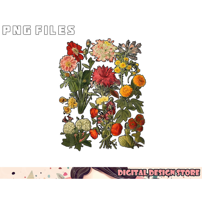 Aesthetic Cottagecore Vintage Flowers Botanical png, digital download copy.jpg