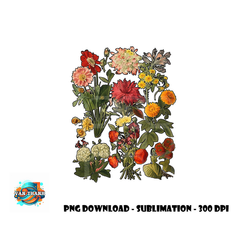 Aesthetic Cottagecore Vintage Flowers Botanical png, digital download copy.jpg