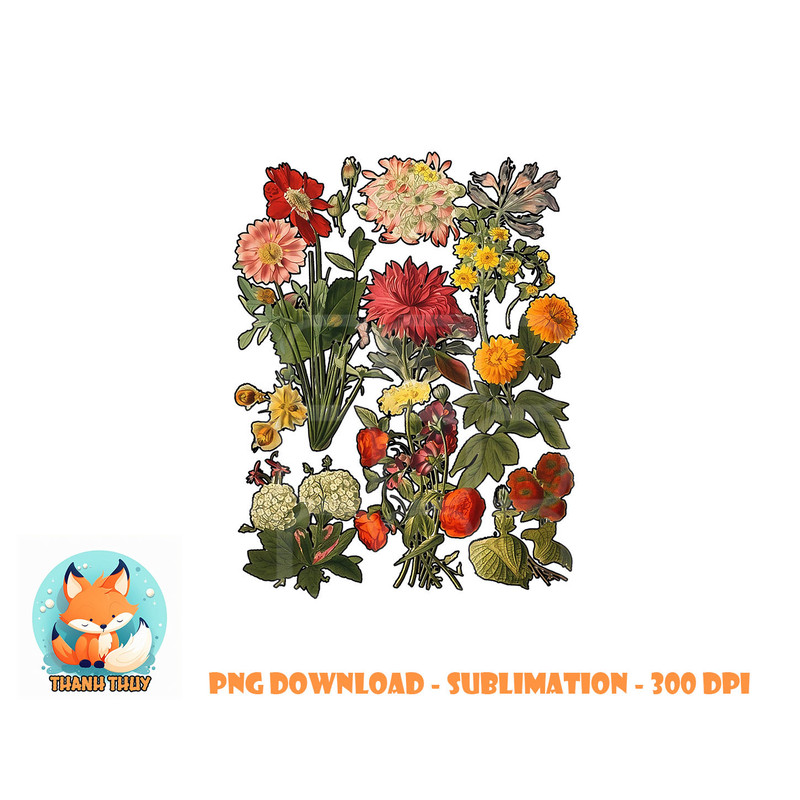 Aesthetic Cottagecore Vintage Flowers Botanical png, digital download copy.jpg