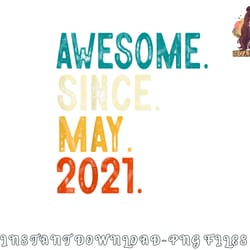 kids 2 year old awesome since may 2021 2nd birthday png, digital download copy