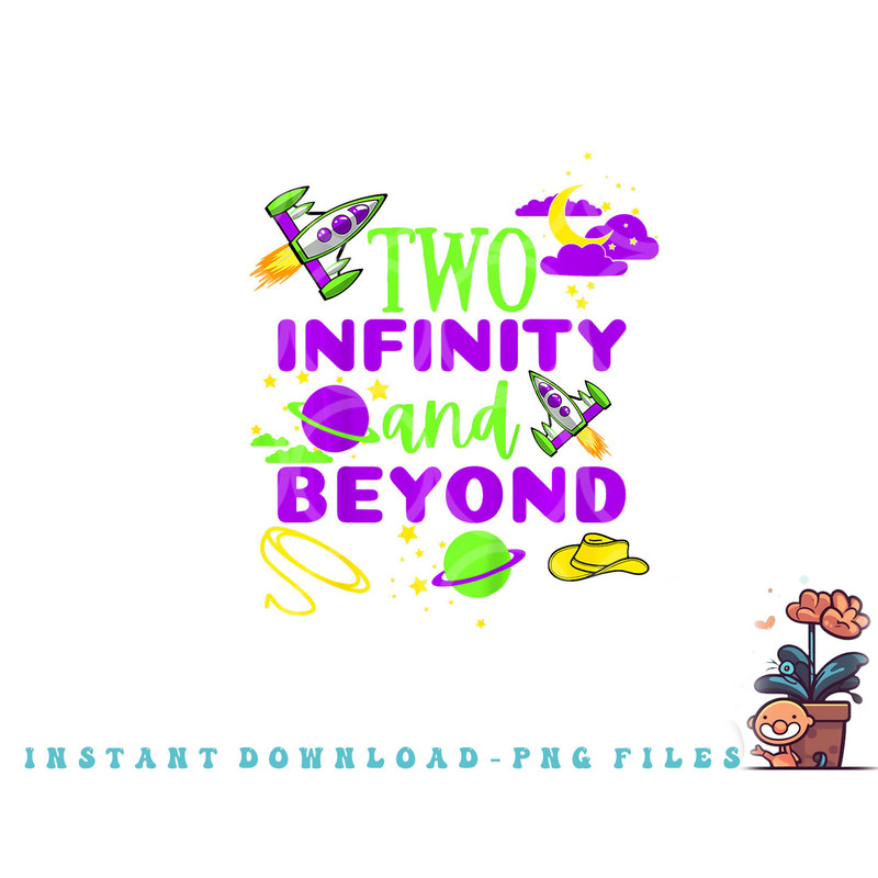 Kids 2 Year Old Two Infinity And Beyond 2nd Birthday Boys Girls png, digital download copy.jpg