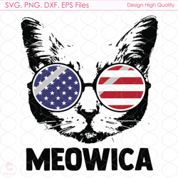 meowica fourth of july svg, 4th of july svg, america svg, american cat svg, amer