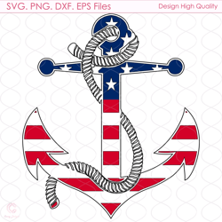 anchor america flag svg, 4th of july, america svg, liberty svg, independence svg