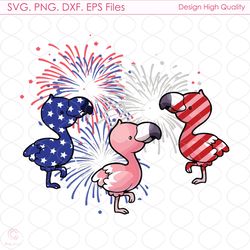 red white blue flamingo fireworks svg, 4th of july svg, flamingo svg, american f