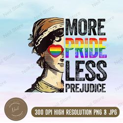 more pride less prejudice lgbt png, lgbt png, proud ally png, pride month png, instant download