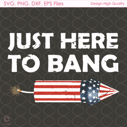 just here to bang svg, 4th of july svg, firework svg, american flag svg, patriot