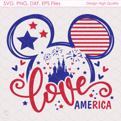 love america mickey svg, 4th of july, america svg, mickey svg, american flag, li