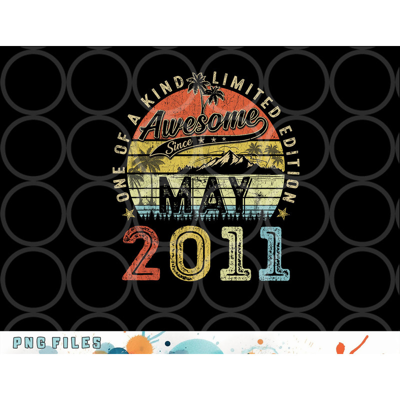 12 Year Old Awesome Since May 2011 12th Birthday png, digital download copy.jpg