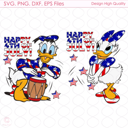 Daisy And Donald 4th Of July Svg, 4th Of July, America Svg, Daisy And Donald, Am