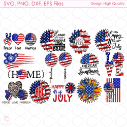 happy 4th of july america flags bundle svg, 4th of july, american flag svg, amer