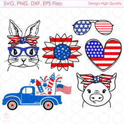 happy 4th of july american flag bundle svg, 4th of july, american flag, america