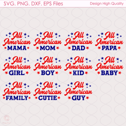 all american family bundle svg, 4th of july, american flag svg, america svg, lib