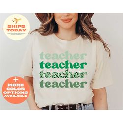 teacher st patrick's day shirt, shamrock teacher shirt, leopard teacher shirt, one lucky teacher shirt, st.patricks day