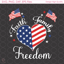 Faith Family Freedom Svg, Independence Svg, Fourth July Svg, 4th Of July Svg, Am