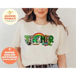 one lucky teacher shirt, shamrock shirt, st. patrick's day teacher shirt, st. patrick's rainbow, funny st patrick's day