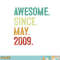 14 Years Old Awesome Since May 2009 14th Birthday png, digital download copy.jpg