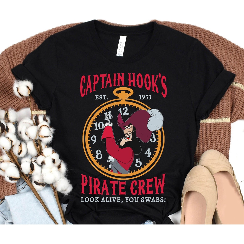 Retro Captain Hook Pirate Crew Est 1953 Shirt Peter Pan Disney Villains T-shirt Walt Disney World Shirt Disneyland Trip Outfits - 1.jpg