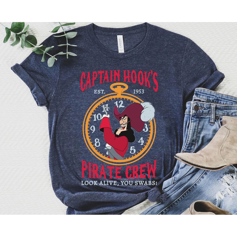Retro Captain Hook Pirate Crew Est 1953 Shirt Peter Pan Disney Villains T-shirt Walt Disney World Shirt Disneyland Trip Outfits - 2.jpg