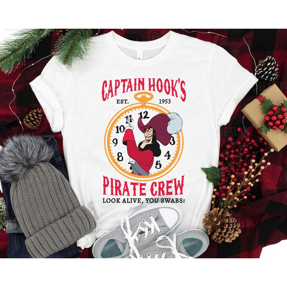 Retro Captain Hook Pirate Crew Est 1953 Shirt Peter Pan Disney Villains T-shirt Walt Disney World Shirt Disneyland Trip Outfits - 3.jpg