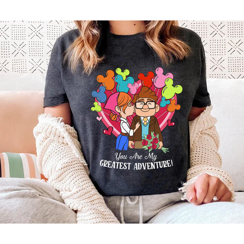 Retro Carl and Ellie Disney Balloon Shirt You're My Greatest Adventure Disney Up Valentine's Day T-shirt Disneyland Couple Matching - 4.jpg