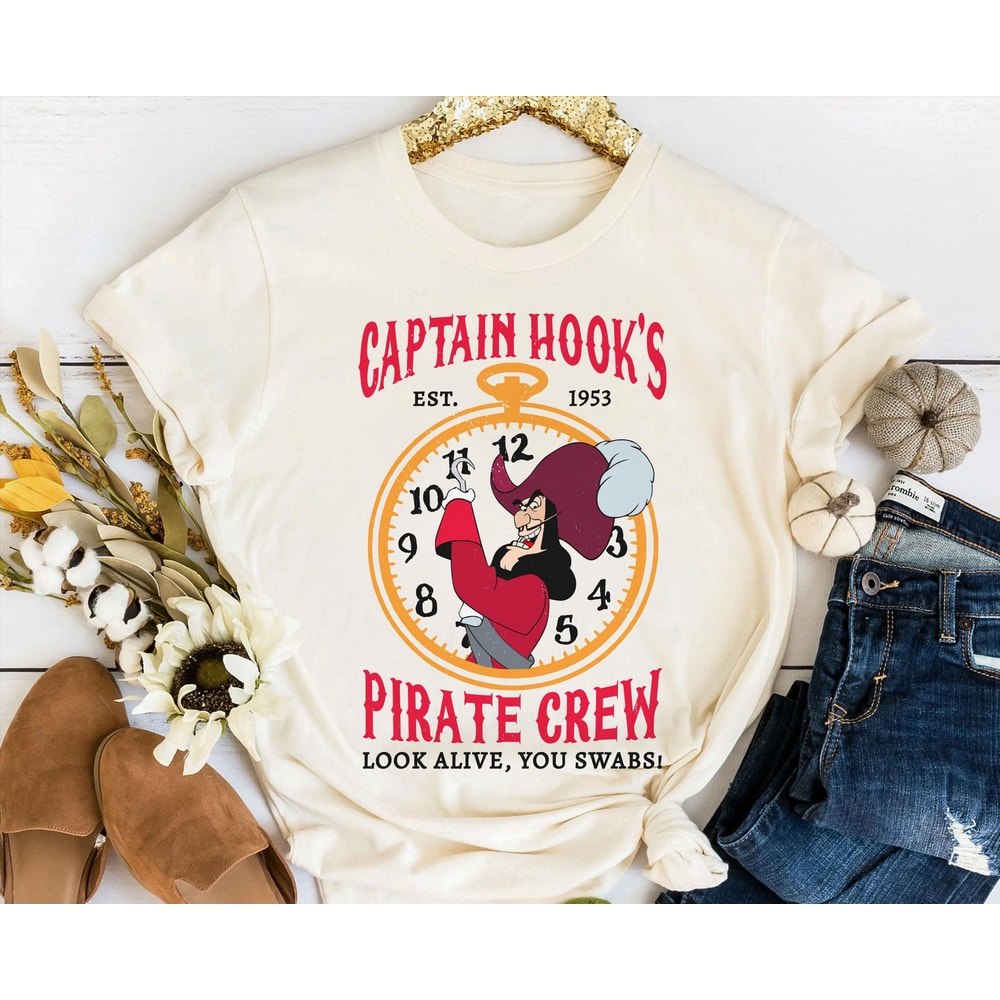 Retro Captain Hook Pirate Crew Est 1953 Shirt Peter Pan Disney Villains T-shirt Walt Disney World Shirt Disneyland Trip Outfits - 5.jpg