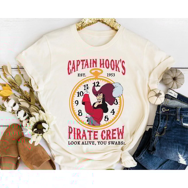 Retro Captain Hook Pirate Crew Est 1953 Shirt Peter Pan Disney Villains T-shirt Walt Disney World Shirt Disneyland Trip Outfits - 5.jpg