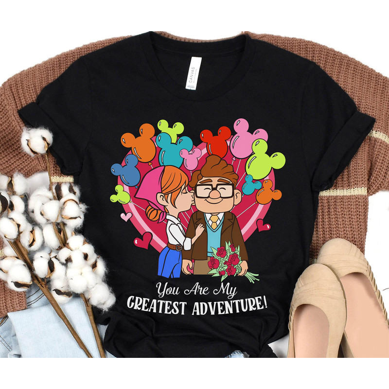 Retro Carl and Ellie Disney Balloon Shirt You're My Greatest Adventure Disney Up Valentine's Day T-shirt Disneyland Couple Matching - 5.jpg