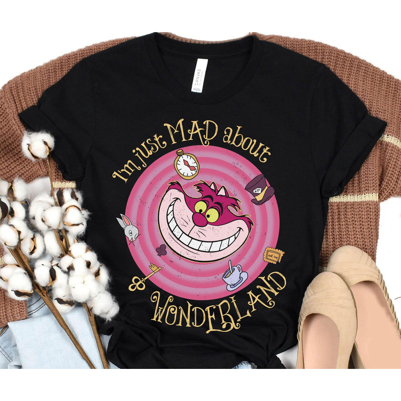 Retro Cheshire Cat I'm Mad About Wonderland Shirt Disney Alice T-shirt Walt Disney World Tee Disneyland Family Trip Magic Kingdom - 1.jpg